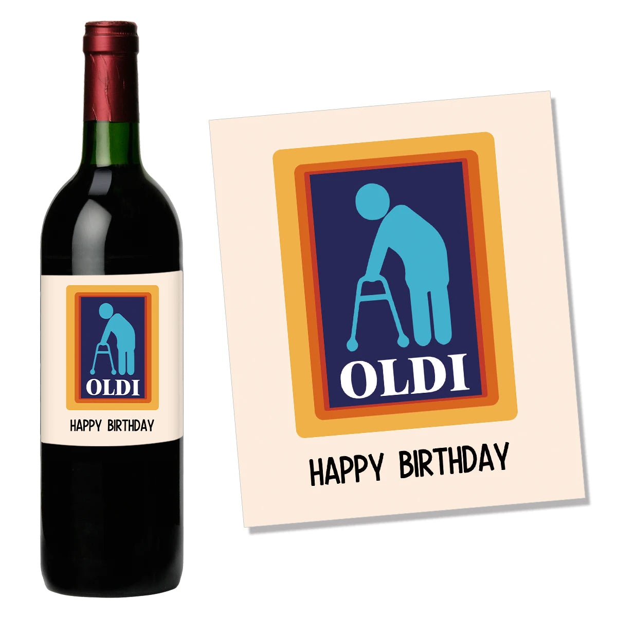 OLDI Happy Birthday Bottle Labels