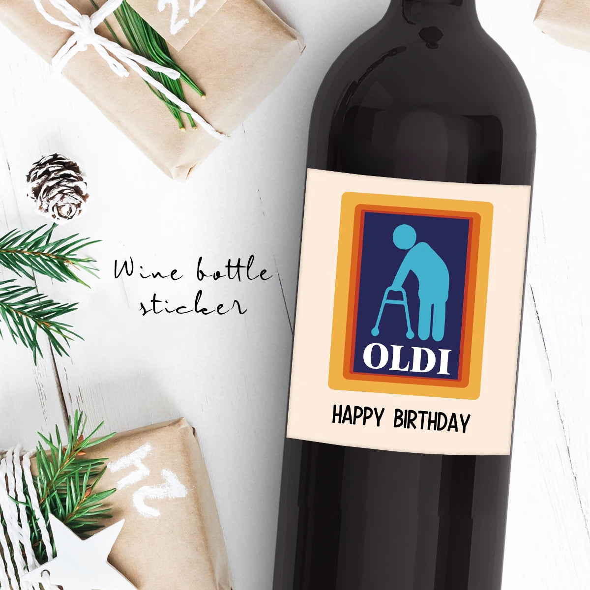 OLDI Happy Birthday Bottle Labels